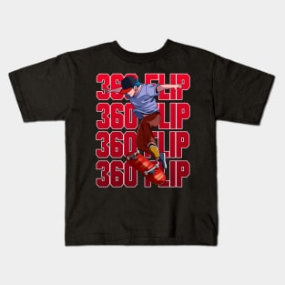 360 Flip Skater Skateboarding Tre Flip Kids T-Shirt